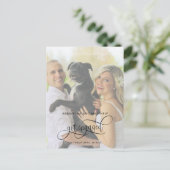 書道、婚約しました 婚約写真 案内ポストカード (スタンド正面)