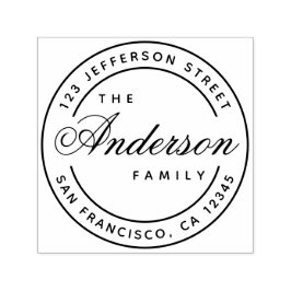 書道 家族名 エレガント スクリプト 住所 セルフインキングスタンプ