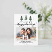 書道 水彩 松の写真 休日の挨拶 ポストカード (スタンド正面)