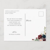 書道 秋 花 結婚式 フォト サンクス ポストカード (裏面)