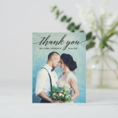 書道 結婚写真 感謝 ポストカード (スタンド正面)