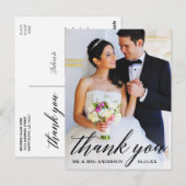 書道 結婚式 花嫁 花婿 写真 ありがとう ポストカード (正面/裏面)
