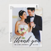 書道 結婚式 花嫁 花婿 写真 感謝 ポストカード (正面/裏面)