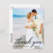 書道 結婚 花嫁 花婿 写真 サンクス B ポストカード (正面/裏面)