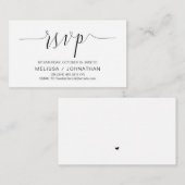 書道、黒結婚字、夕食の出席依頼 エンクロージャーカード (正面/裏面)