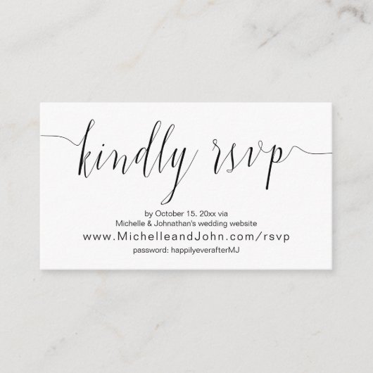 書道、黒結婚字、夕食の出席依頼 エンクロージャーカード (正面)