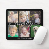 書道 | 6フォトコラージュ黒 マウスパッド (マウス)