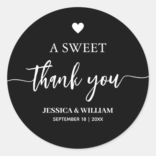 書道A Sweet Thank You結婚式の引き出物 ラウンドシール (正面)