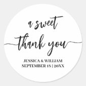 書道A Sweet Thank You結婚式の引き出物 ラウンドシール (正面)