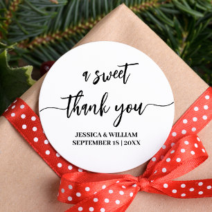 書道A Sweet Thank You結婚式の引き出物 ラウンドシール