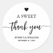 書道A Sweet Thank You結婚式の引き出物 ラウンドシール (正面)