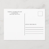 書道Boho Dusty Blue Pampas日付を保存 案内ポストカード (裏面)