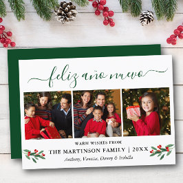 書道Feliz Ano Nuevo 3 Photo Holly Green シーズンカード