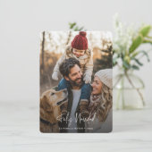 書道Feliz Navidadフォトオーバーレイクリスマス シーズンカード (スタンド正面)