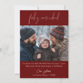 書道Feliz Navidadメキシコのクリスマスフォト シーズンカード (正面)