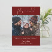 書道Feliz Navidadメキシコのクリスマスフォト シーズンカード (スタンド正面)