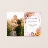 書道Geometric Marsala写真Save The Date 箔カード (内部)