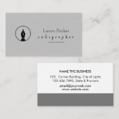 書道Nib金ゴールドフリーライター 名刺 (正面/裏面)