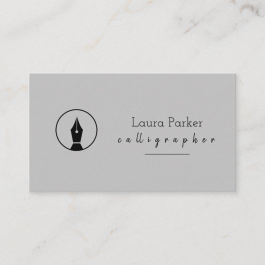 書道Nib金ゴールドフリーライター 名刺 (正面)