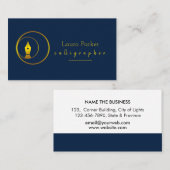 書道Nib金ゴールドフリーランス作家作家 名刺 (正面/裏面)