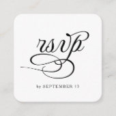 書道QRコードウェディングRSVPカード エンクロージャーカード (正面)