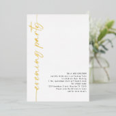 書道QRコード夕べ結婚パーティー実在 箔招待状 (立ち正面)