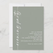 書道QRセージの結婚夕べパーティーゲスト 招待状 (正面)