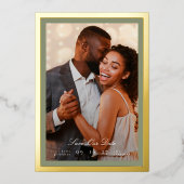 書道Sage Green金ゴールド枠クラシック写真 箔招待状 (正面)