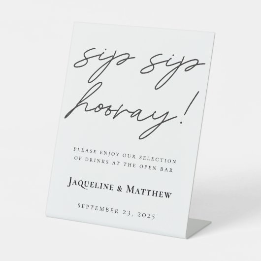 書道SIPホレー白黒結婚ズバー 台座サイン (正面)