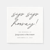 書道SIPホレー白黒結婚ズ スタンダードカクテルナプキン (正面)