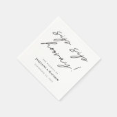 書道SIPホレー白黒結婚ズ スタンダードカクテルナプキン (角)