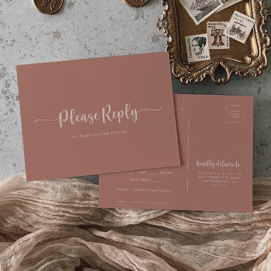 書道Terracottaメニュー選択RSVP ポストカード