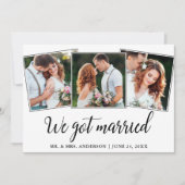 書道We 得 3結婚した写真の結婚カード サンキューカード (正面)