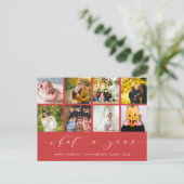 書道What a Year Berry Red Photo Collage シーズンポストカード (スタンド正面)