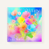 書開花：カスタマイズ可能な正方形の日記 ノートブック (正面)