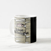 書類事務のマグで埋められるおもしろいな学校の心理学者 コーヒーマグカップ (正面左)
