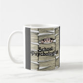 書類事務のマグで埋められるおもしろいな学校の心理学者 コーヒーマグカップ (左)