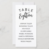 書魅力的道テーブル番号ゲスト名 (正面)