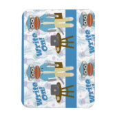 書!ライターソックサル作家おもしろい マグネット (縦)