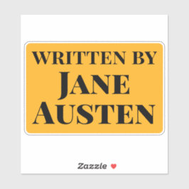 書Jane Austen Yellow Black Serif文字 シール