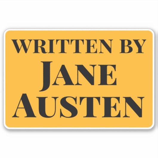 書Jane Austen Yellow Black Serif文字 シール (正面)