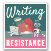 「書s is My Resistance」コンパクトな長方形 シール (正面)