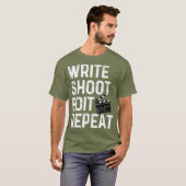 書Shoot Editおもしろい Repeat Film Makerの衣装 Tシャツ (正面フル)
