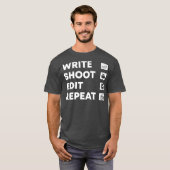 書Shoot Edit Repeatビデオグラファープレミアム Tシャツ (正面フル)