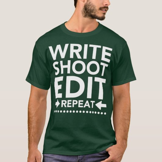 書Shoot Edit Repeat Film Maker Tシャツ (正面)