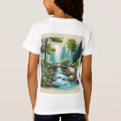 書tシャツデザインくもの巣のタイトルと説明 tシャツ (裏面)