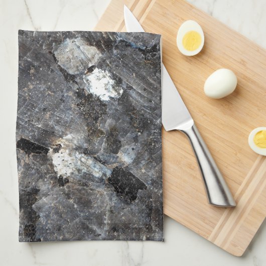 曹灰長石の石の表面 キッチンタオル (四つ折り)