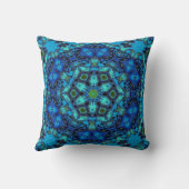 曼荼羅そう青い04-21 -モダンな枕 クッション (裏面)