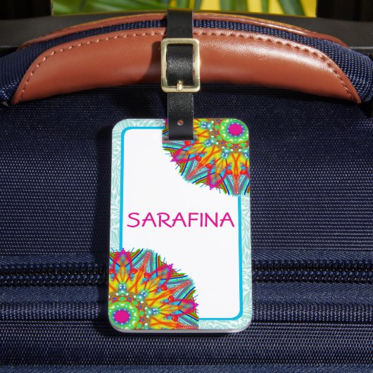 曼荼羅とアクアフレーム防法名 ラゲッジタグ (正面インサイチュ2)