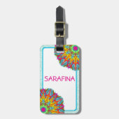 曼荼羅とアクアフレーム防法名 ラゲッジタグ (正面縦)